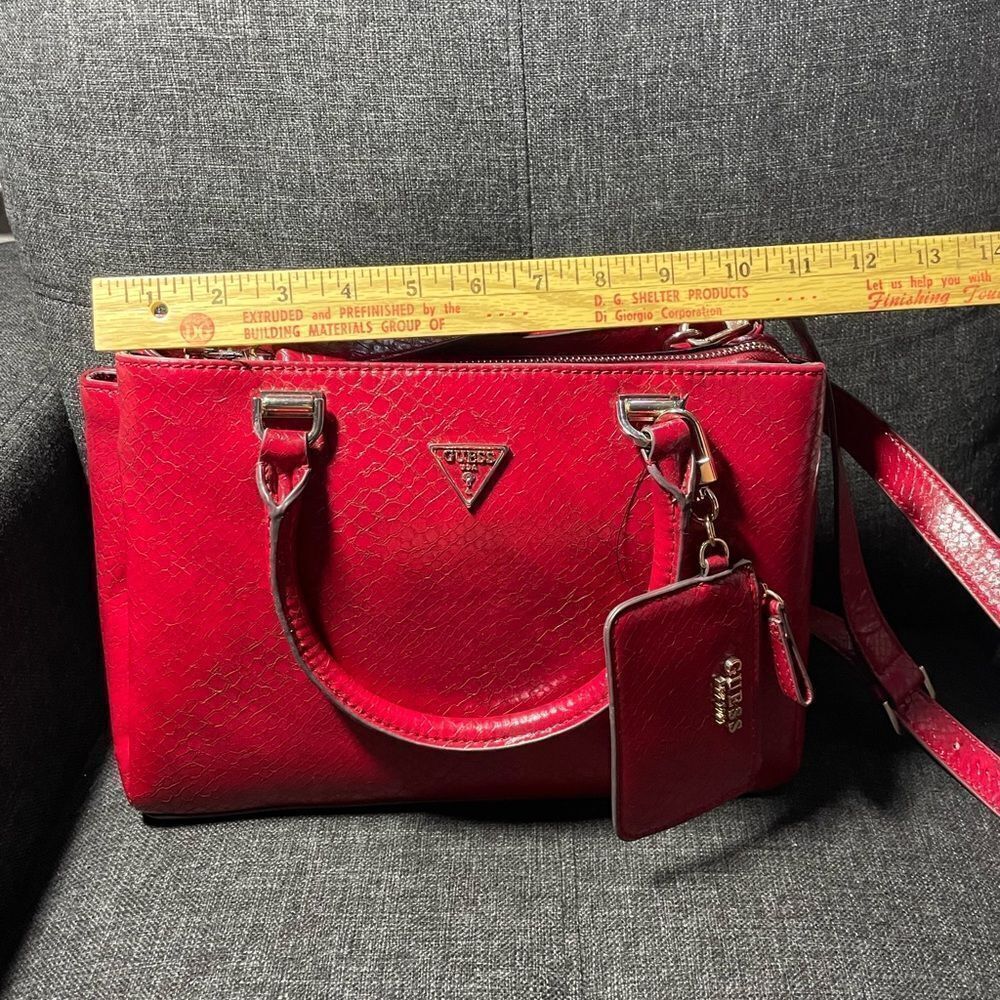Red Guess Python Moonlight Handbag - Picture 7 of 7